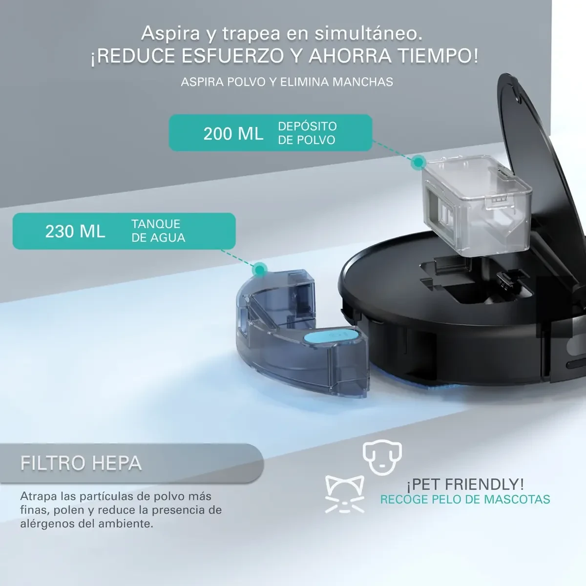 Aspiradora robot Sansei RVCS23PI aspira y trapea foto 3