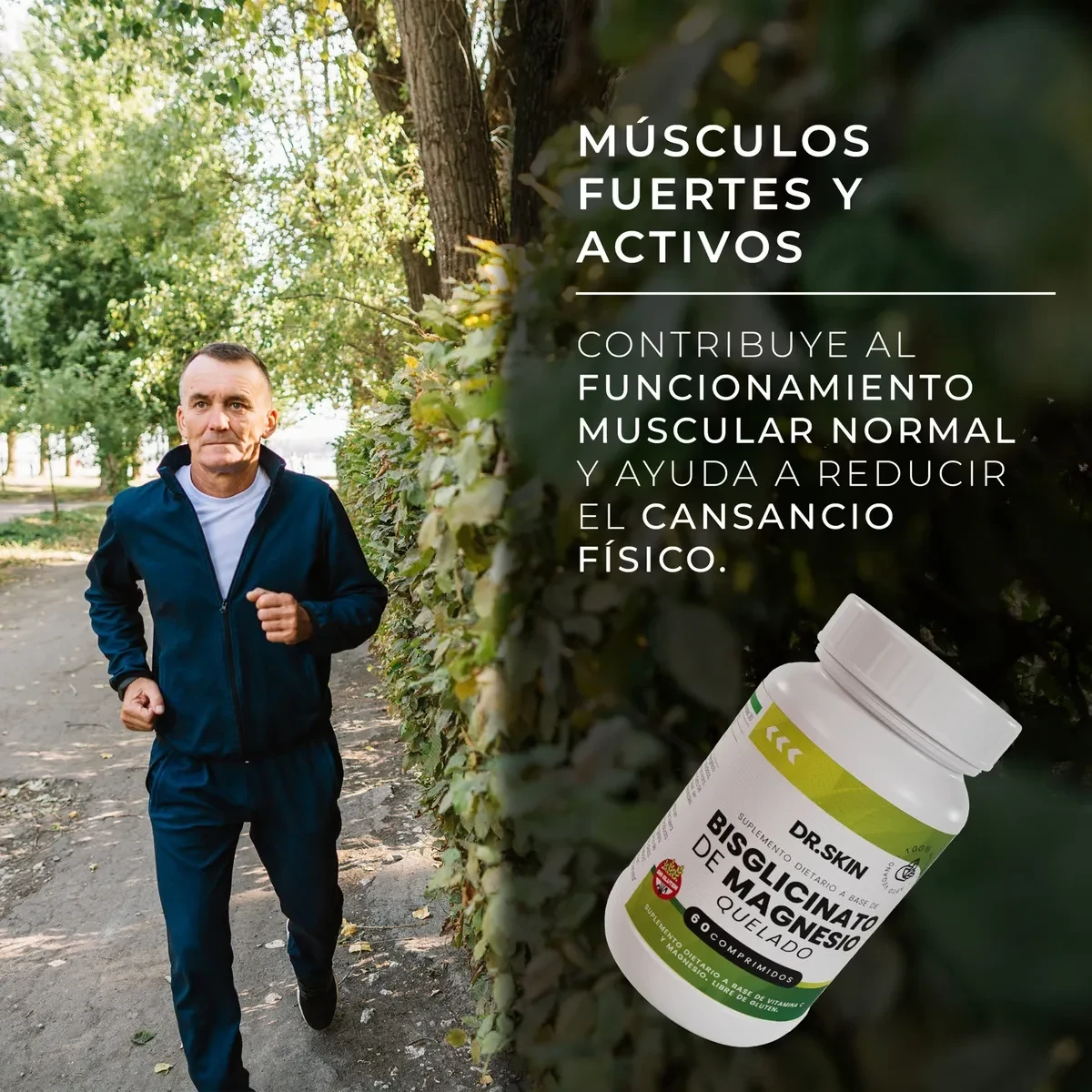 Bisglicinato de magnesio quelado 1000mg Dr Skin 60 comprimidos foto 3