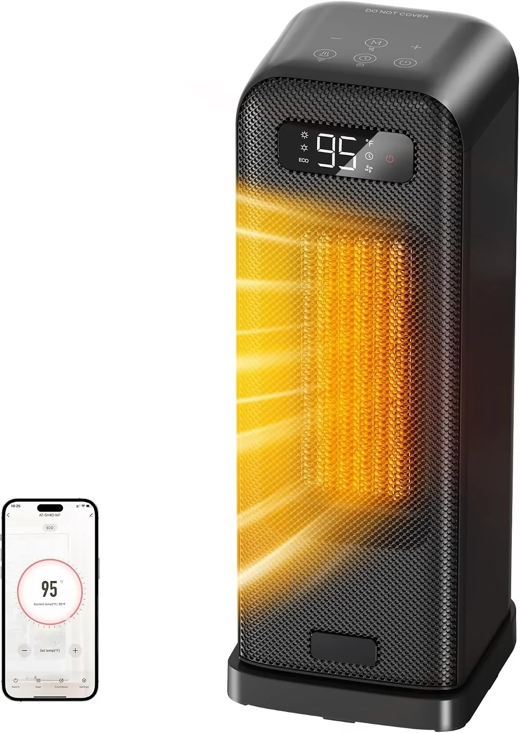 Calefactor eléctrico Flanur 1500W con WiFi y control por voz