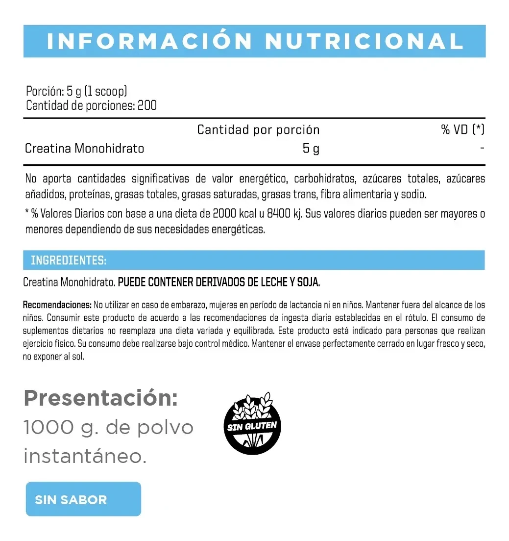 Creatina monohidrato micronizada Ena Sport 1kg sin sabor foto 4
