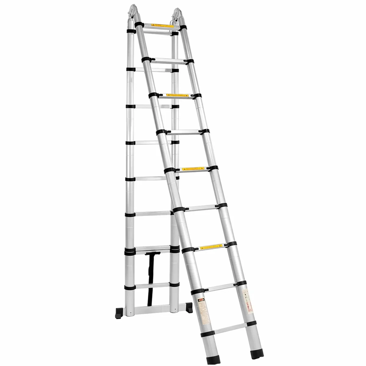 Escalera telescópica retráctil de aluminio, 5 metros