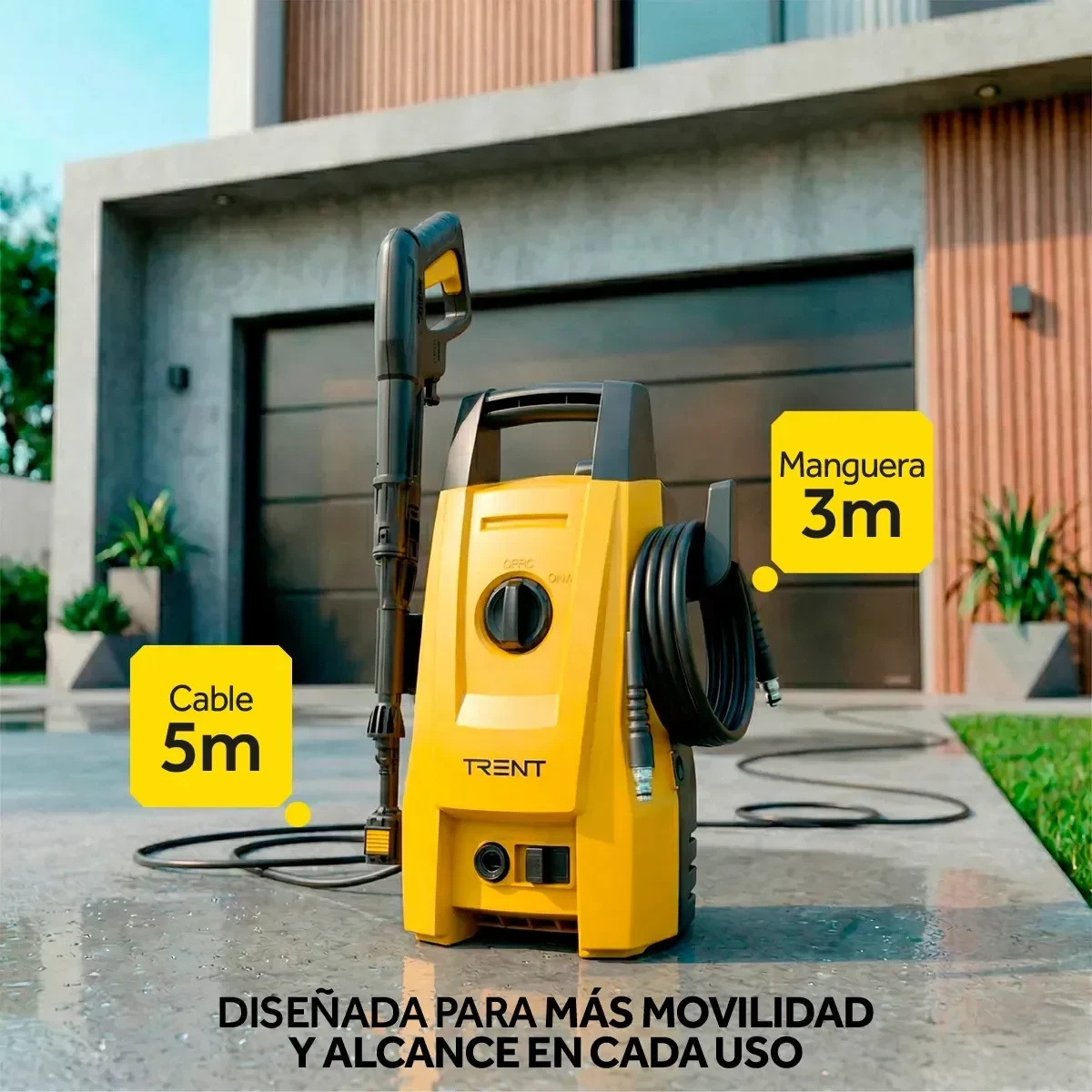 Hidrolavadora eléctrica Trent HLT203 1600PSI 1200W con accesorios foto 3