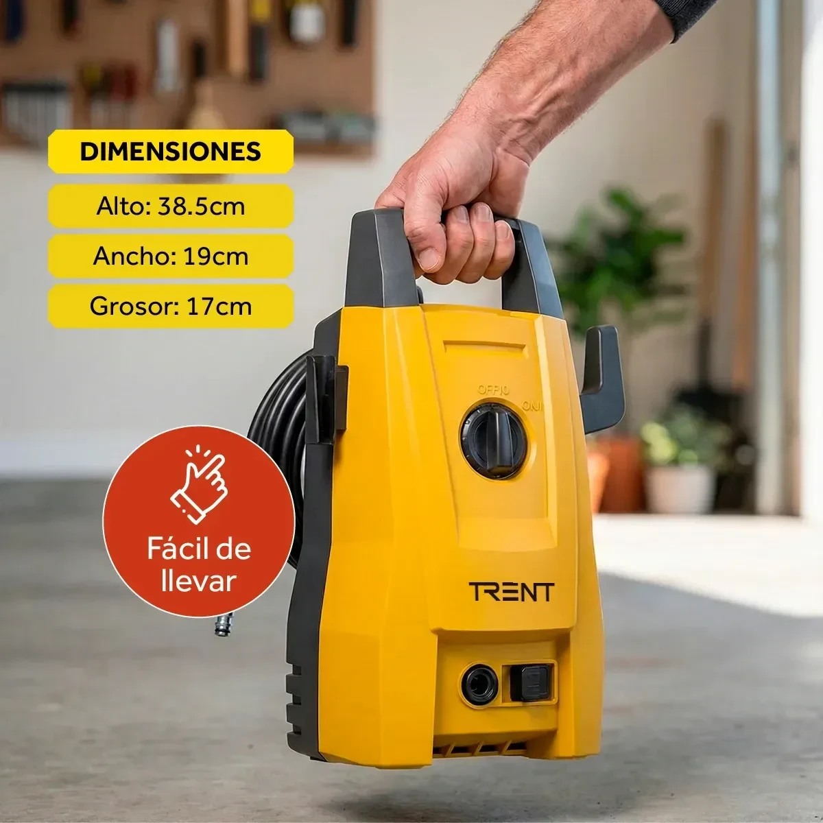 Hidrolavadora eléctrica Trent HLT203 1600PSI 1200W con accesorios foto 5