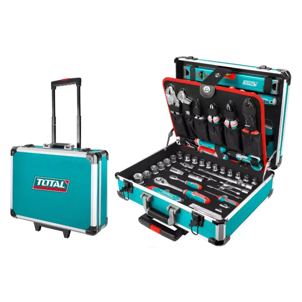 Kit profesional de herramientas 147 piezas + taladro percutor inalámbrico foto 2