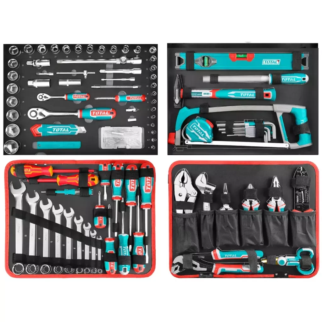 Kit profesional de herramientas 147 piezas + taladro percutor inalámbrico foto 4