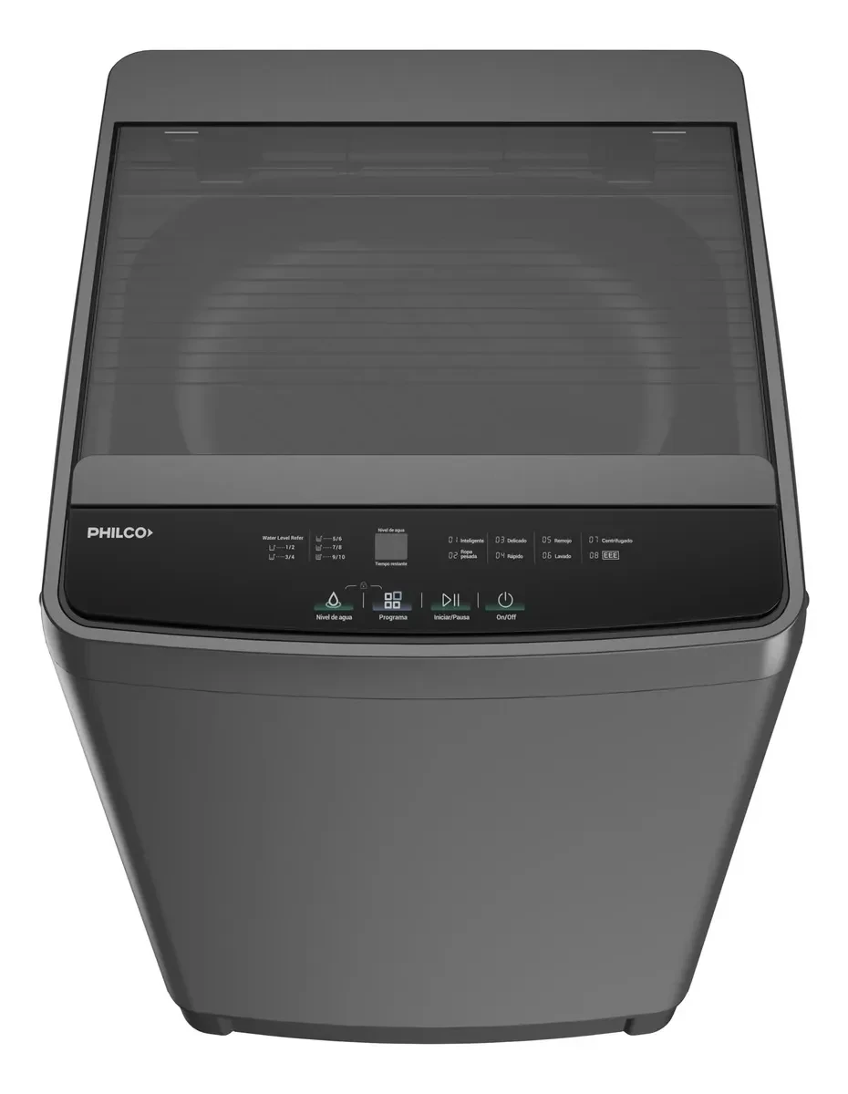 Lavarropas Philco 5kg carga superior gris foto 6