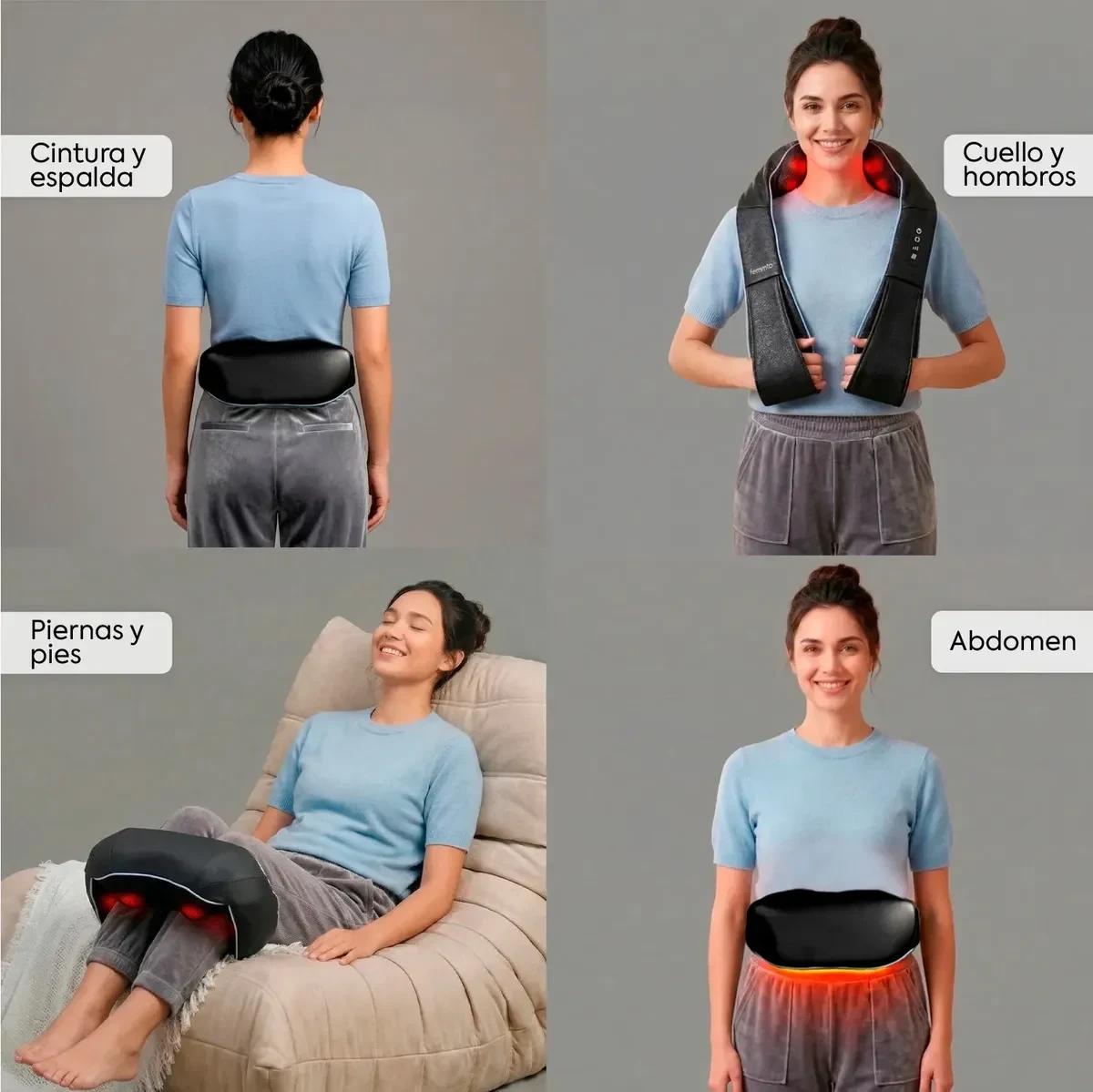 Masajeador cervical Shiatsu Femmto inalámbrico con calor foto 6