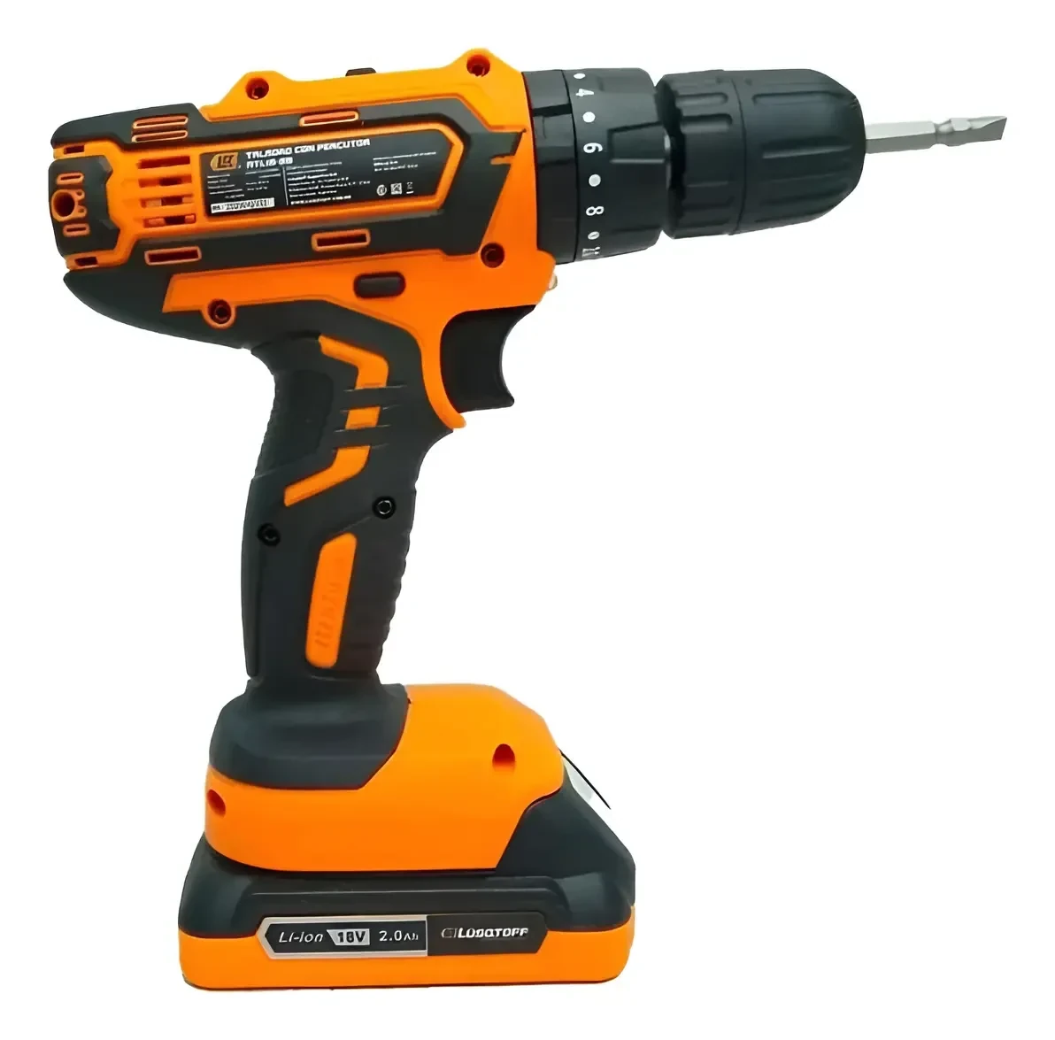 Taladro atornillador percutor Lusqtoff 18V con 2 baterías y puntas foto 3