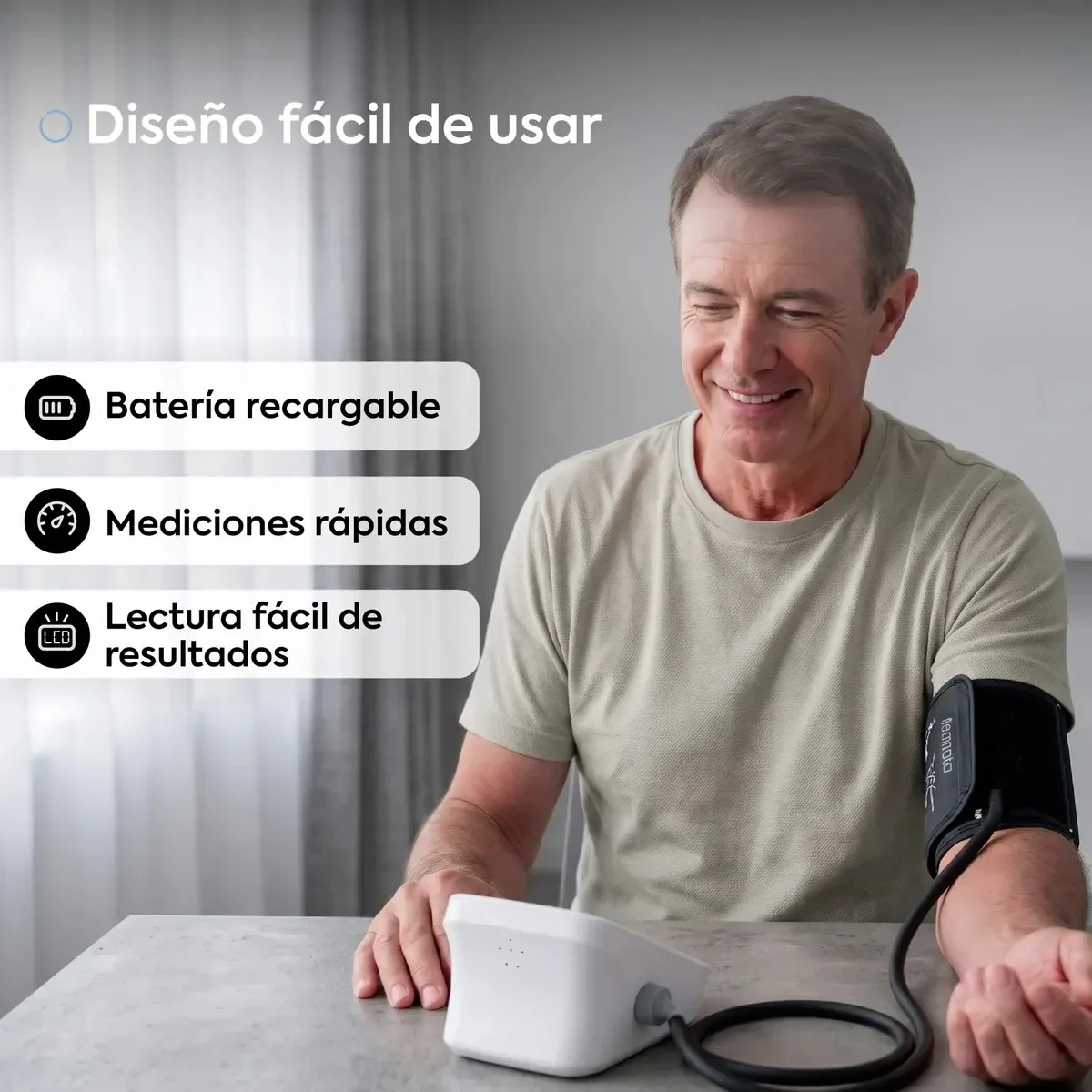 Tensiómetro digital de brazo Femmto automático con batería USB foto 2